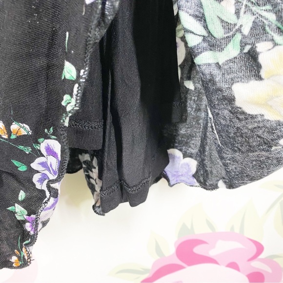 NEW Torrid Black Floral Print Spaghetti Strap Ruffles Mini Dress 1X - Picture 4 of 10